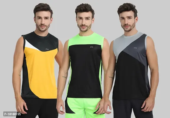 Drifit Mens Solid Roundneck Sleeveless Sports T-Shirt