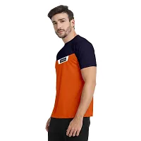 FTX Men Round Neck Cut  Sew Half Sleeve Orange Tshirt-thumb3