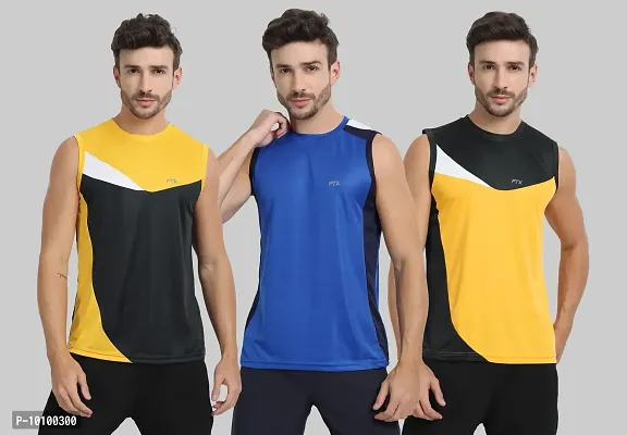 Drifit Mens Solid Roundneck Sleeveless Sports T-Shirt