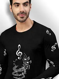 FTX Men Round Neck Cotton Rich Full Sleeve Printed Black Tshirt-thumb2