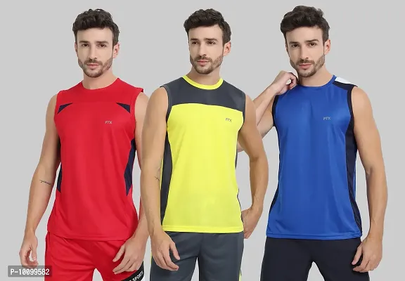 Drifit Mens Solid Roundneck Sleeveless Sports T-Shirt