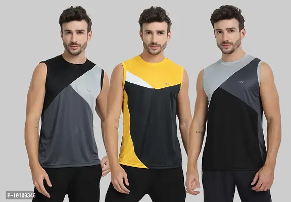 Drifit Mens Solid Roundneck Sleeveless Sports T-Shirt