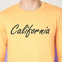 FTX Men Round Neck CALIFORNIA Printed Gold Sweatshirt-thumb3