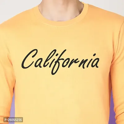 FTX Men Round Neck CALIFORNIA Printed Gold Sweatshirt-thumb4