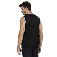 Stylish Multicoloured Polyester Colourblocked Gym Vest For Men Pack Of 3-thumb1