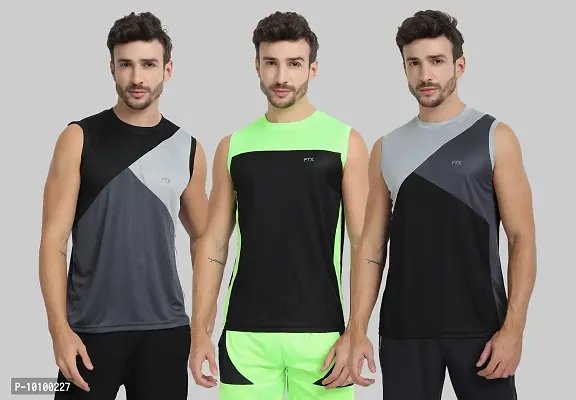 Drifit Mens Solid Roundneck Sleeveless Sports T-Shirt