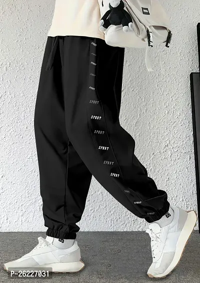 FTX Men Printed Regular Fit Black Track Pant-thumb0