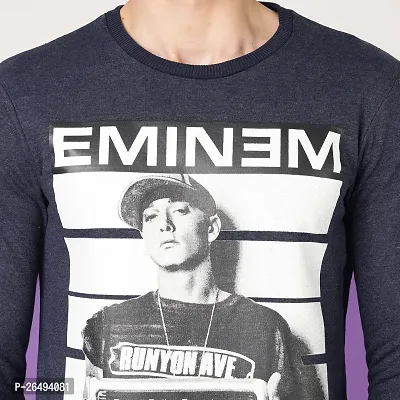 FTX Men Round Neck EMINEM Printed Full sleeves Navy Sweatshirt-thumb4