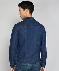 FTX Men Solid Dark Blue Denim Jacket-thumb1