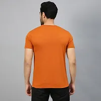 FTX Solid Men Cotton Rich Round Neck Orange Tshirt-thumb1