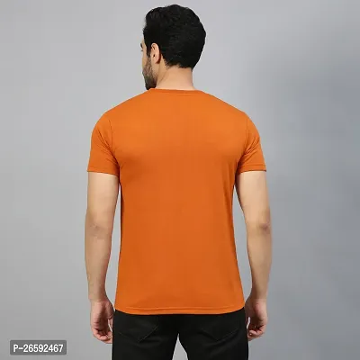 FTX Solid Men Cotton Rich Round Neck Orange Tshirt-thumb2