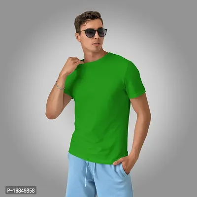 Stylish Fancy Polyester Solid Round Neck T-Shirts For Men-thumb0