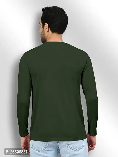 Classic Cotton Blend Round Neck Printed Full Sleeve T-Shirt for Men-thumb2