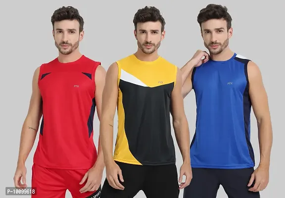 Drifit Mens Solid Roundneck Sleeveless Sports T-Shirt