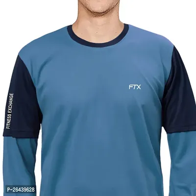 FTX Men Round Neck Full Sleeve Blue Tshirt-thumb3