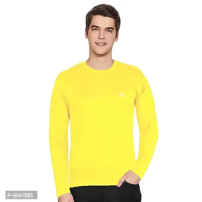 FTX Comfortable Polyester Solid Round Neck Tees For Men