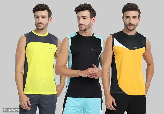 Drifit Mens Solid Roundneck Sleeveless Sports T-Shirt