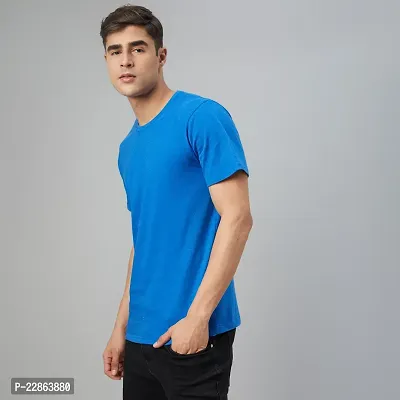 Stylish Blue Cotton Tees For Men-thumb3