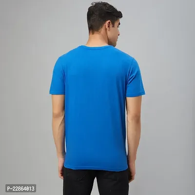 Stylish Blue Cotton Tees For Men-thumb2