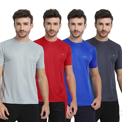 FTX MENS SOLID ROUND NECK T-SHIRT PACK OF 4