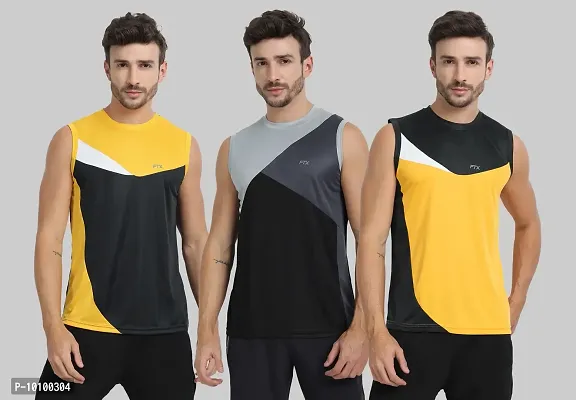 Drifit Mens Solid Roundneck Sleeveless Sports T-Shirt