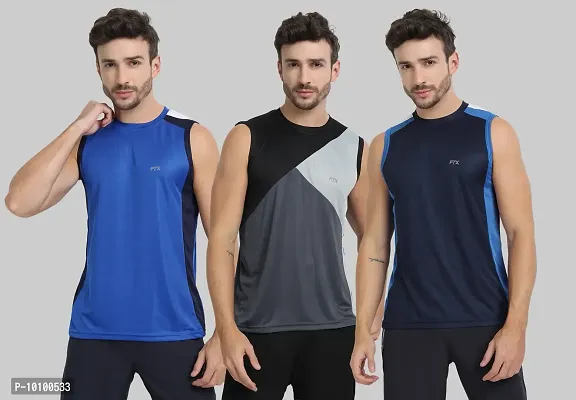 Drifit Mens Solid Roundneck Sleeveless Sports T-Shirt