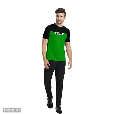 FTX Men Round Neck Cut  Sew Half Sleeve Green Tshirt-thumb5