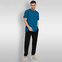 FTX Men Solid Round Neck Half Sleeve Light Blue Tshirt-thumb4