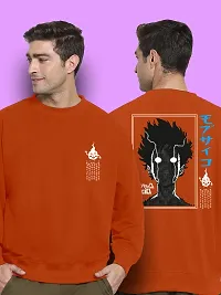 FTX Men Round Neck Printed Orange Sweatshirt-thumb2