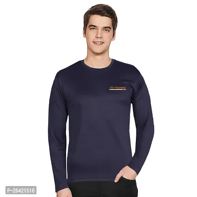 FTX Men Round Neck Full Sleeve Navy Tshirt-thumb0