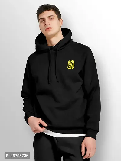 FTX Men Printed Full Sleeve Black Hoodie