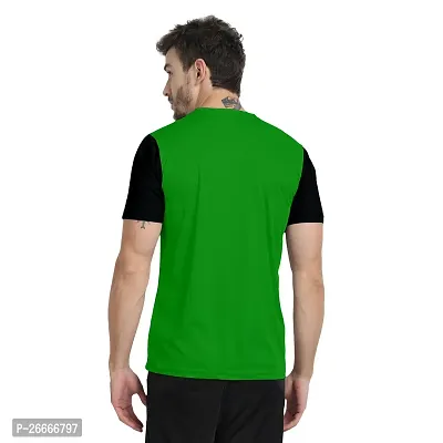 FTX Men Round Neck Cut  Sew Half Sleeve Green Tshirt-thumb2