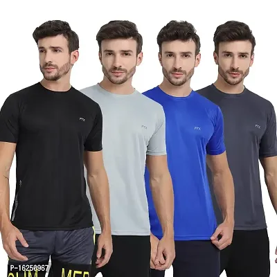 FTX Men's Dri-Fit Polyester Round Neck Half Sleeves T-Shirt- Pack of