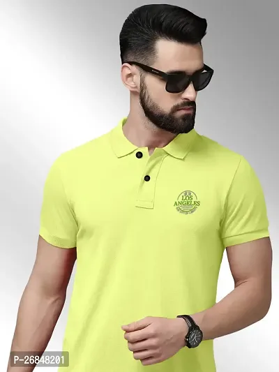 FTX Men Polo Neck Half Sleeve Yellow Tshirt