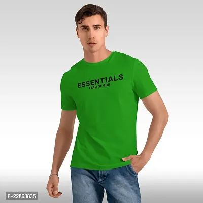 Stylish Green Polyester Tees For Men