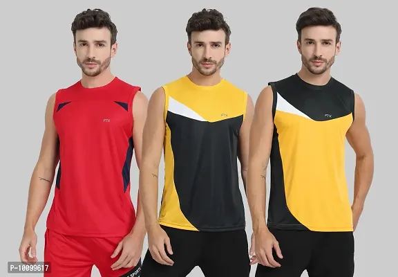 Drifit Mens Solid Roundneck Sleeveless Sports T-Shirt