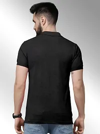 FTX Men Polo Neck Half Sleeve Black Tshirt-thumb1