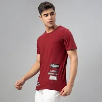 Stylish Maroon Cotton Tees For Men-thumb2