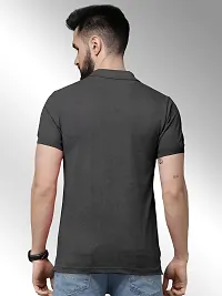 FTX Men Polo Neck Half Sleeve Black Tshirt-thumb1