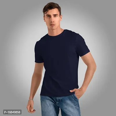 Stylish Fancy Polyester Solid Round Neck T-Shirts For Men-thumb2