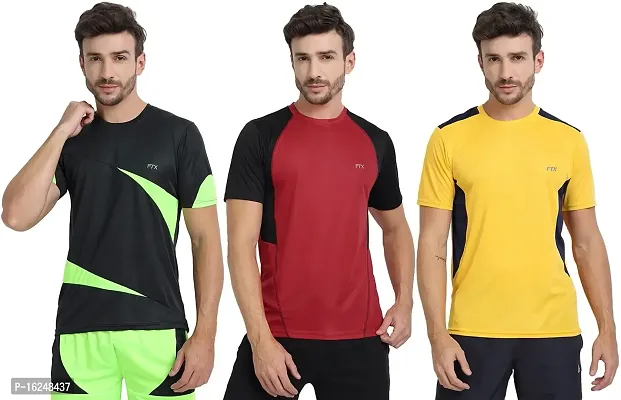 FTX Men's Dri-Fit Round Neck T-Shirt Combo - Pack of 3 (710)-thumb0