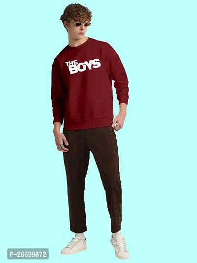 FTX Men Round Neck Printed Maroon Sweatshirt-thumb4