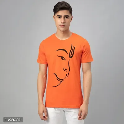 Stylish Orange Cotton Tees For Men-thumb0