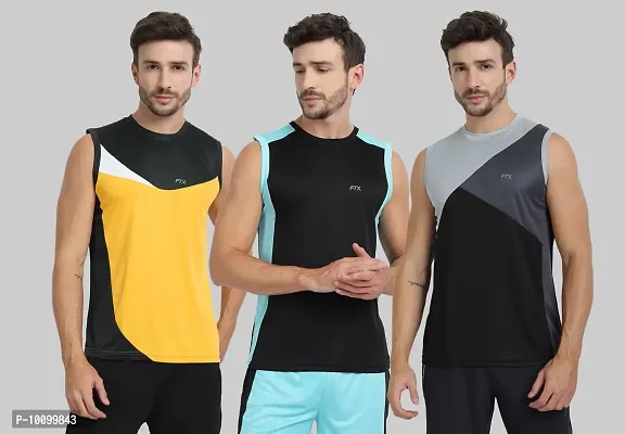 Drifit Mens Solid Roundneck Sleeveless Sports T-Shirt