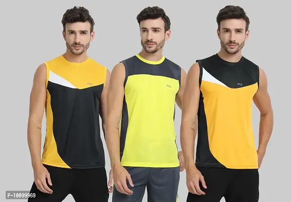 Drifit Mens Solid Roundneck Sleeveless Sports T-Shirt