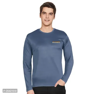 FTX Men Round Neck Full Sleeve Grey Tshirt