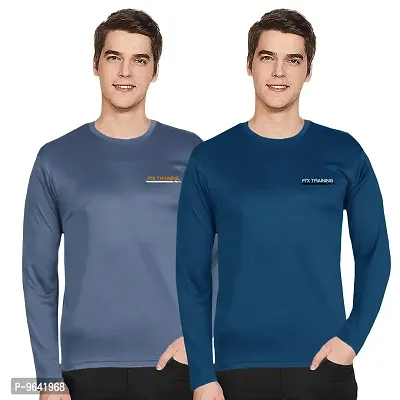 FTX Comfortable Multicoloured Polyester Solid Round Neck Tees For Men Combo Pack Of 2