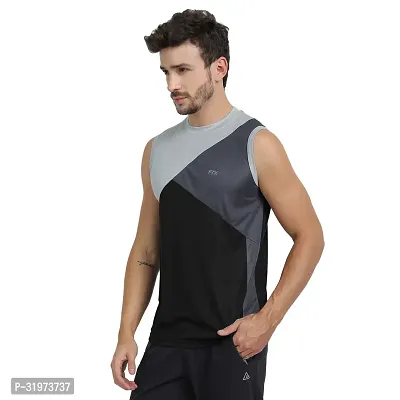 Stylish Multicoloured Polyester Colourblocked Gym Vest For Men Pack Of 3-thumb3