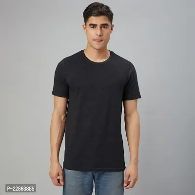 Stylish Black Cotton Tees For Men-thumb0