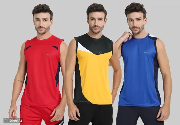 Drifit Mens Solid Roundneck Sleeveless Sports T-Shirt